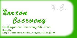 marton cserveny business card